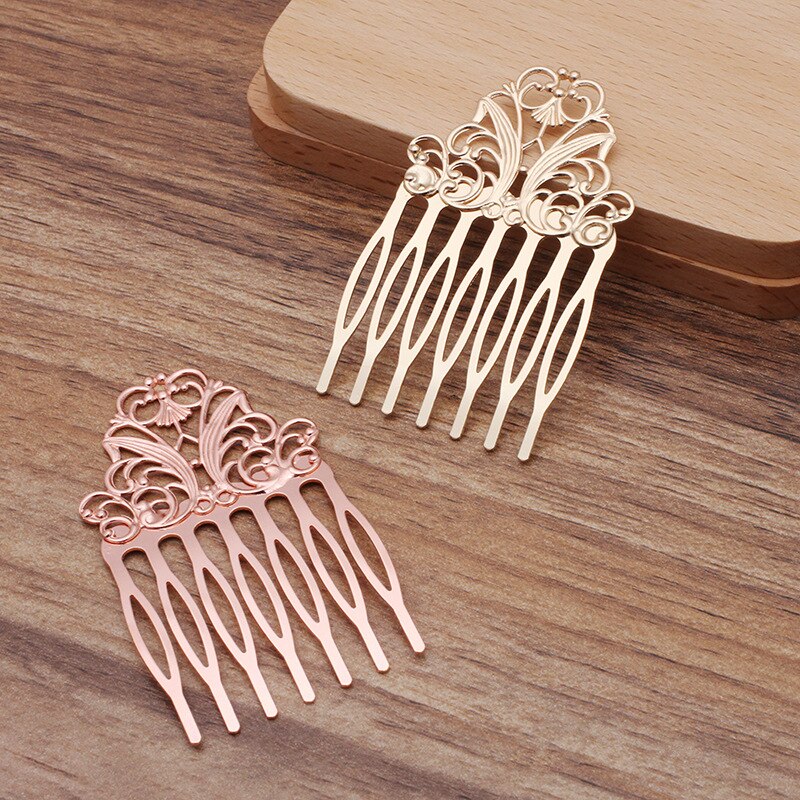 10 Stks/partij 38*65Mm Vintage Bruids Haar Kam Haar Clips Insert Metalen Kam Haar Accessoires Voor Vrouwen