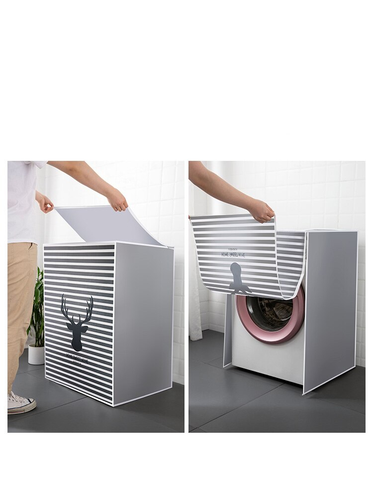 Top / front peva solbeskyttelse støvtæt dæksel vaskemaskine betræk vandtæt etui vaskemaskine beskyttende støv vismoore