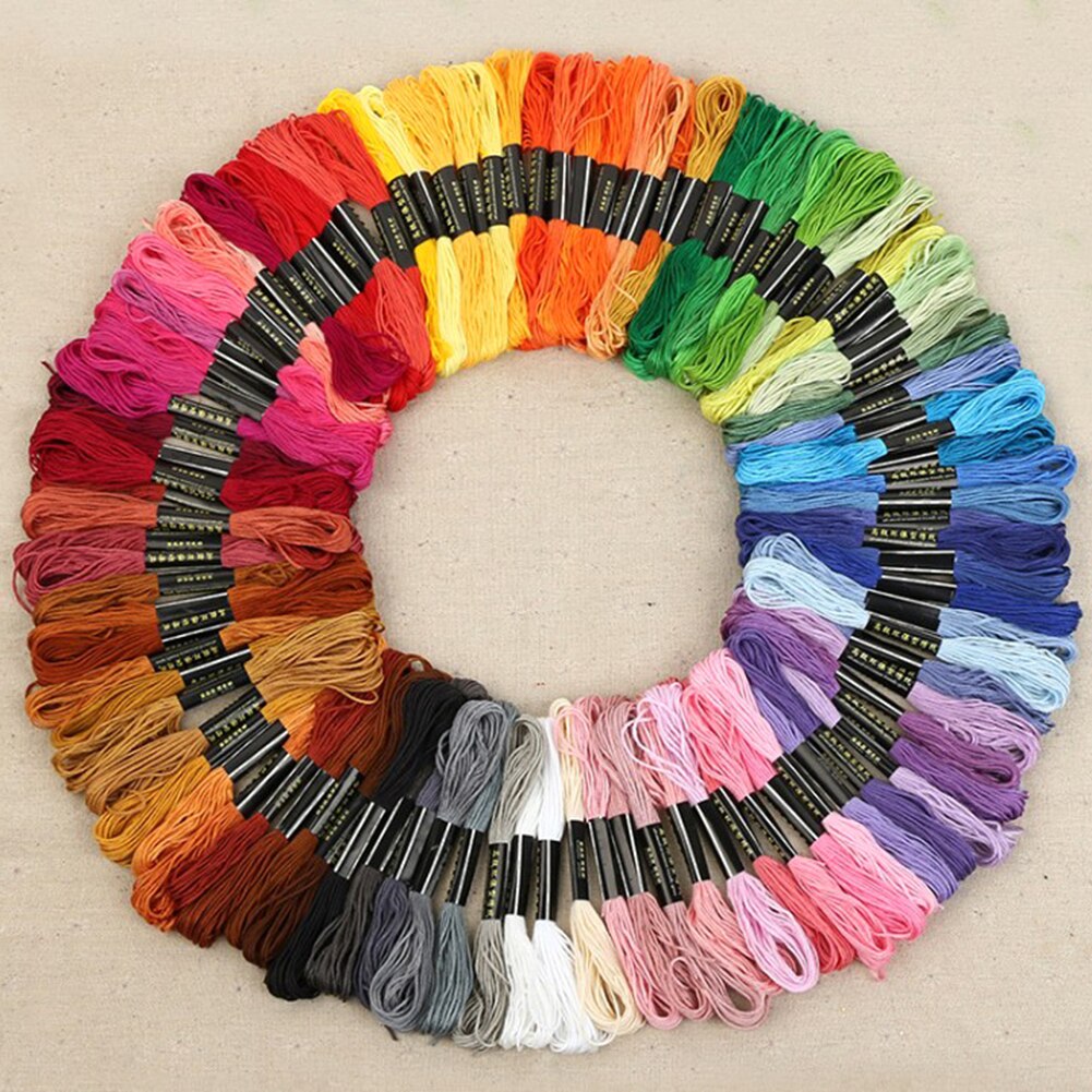 DIY Cross Stitch Circles Set Needle Threads Embroidery Sewing Crafts Tools Kit for Household Needlework Decoration