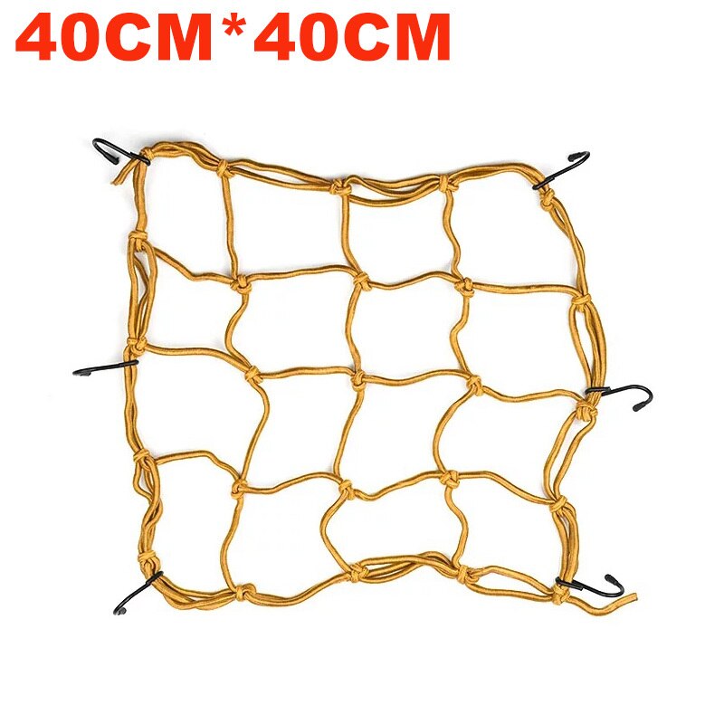 Casco del motociclo Serbatoio Del Carburante Netto Moto Attrezzature Bungee Cargo Maglia 40X40 cm Rete portaoggetti per moto 6 Ganci Tenere Deposito Mesh Portatile: Yellow