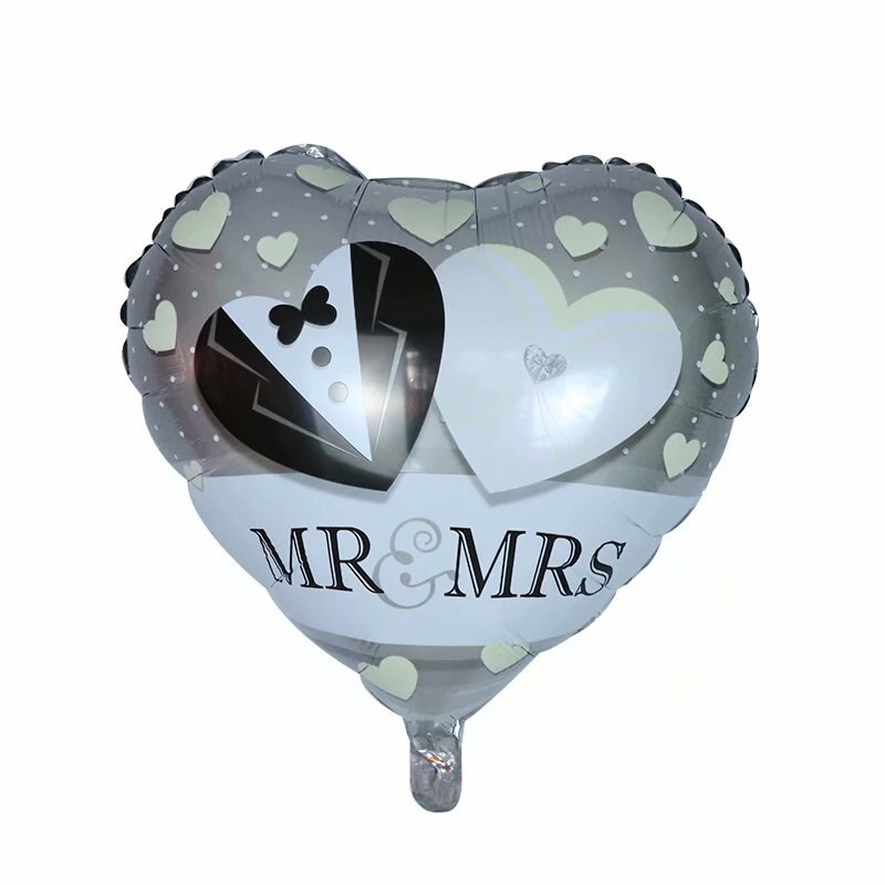 2 uds 18 pulgadas ronda oro blanco brillo impresión Sr. Y Sra. Globos de papel de aluminio de amor de la novia matrimonio decoración de la boda de Día de San Valentín suministros para eventos