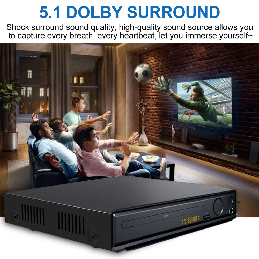 AV sortie lecteur DVD CD VCD SVCD maison Mini enfants 4K 1080P avec télécommande USB Portable Port micro affichage numérique