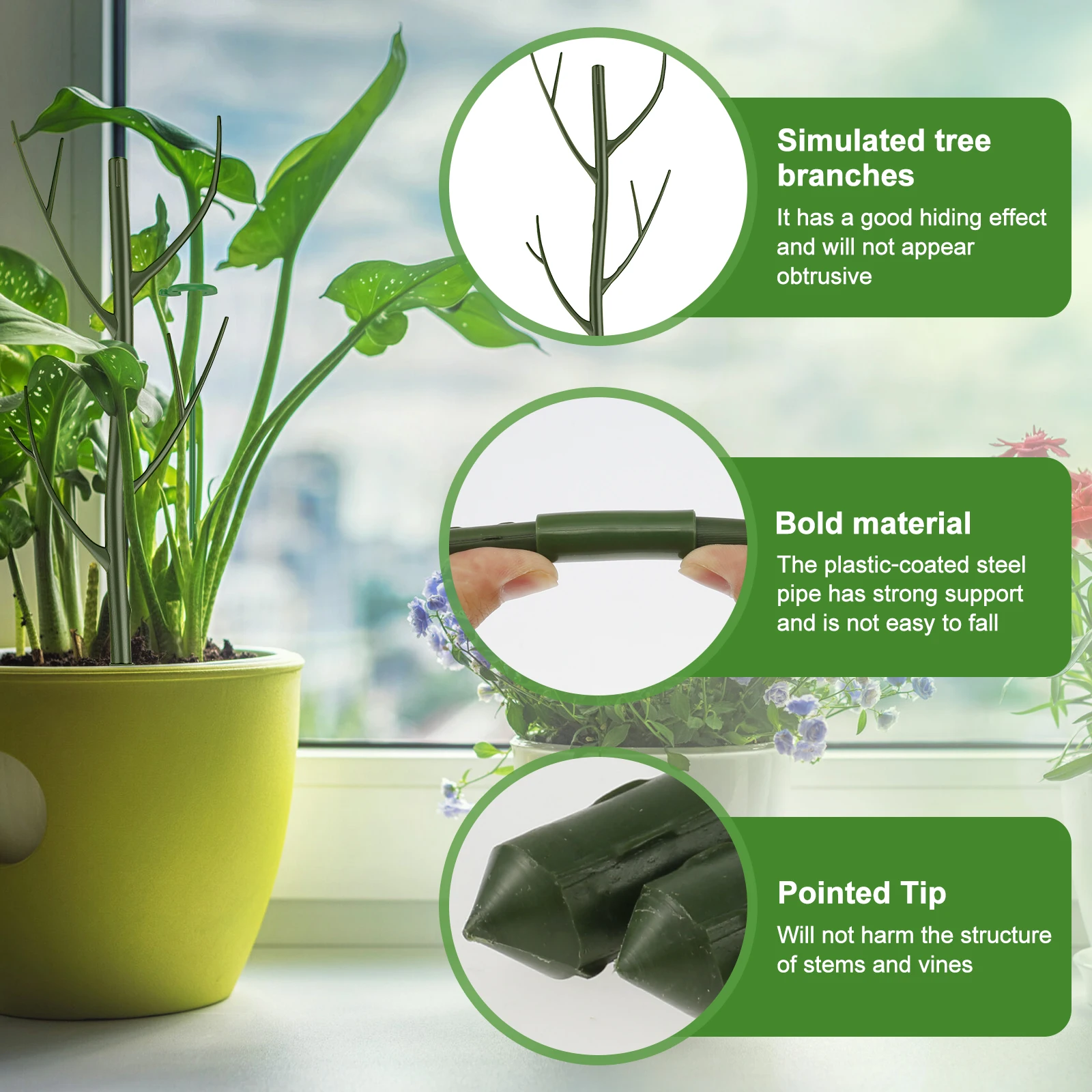 5 Stuks Plant Support Stakes Herbruikbare Gesimuleerde Boomtak Zet Wijnstok Klimbeugel Voor Potplanten Tuingereedschap