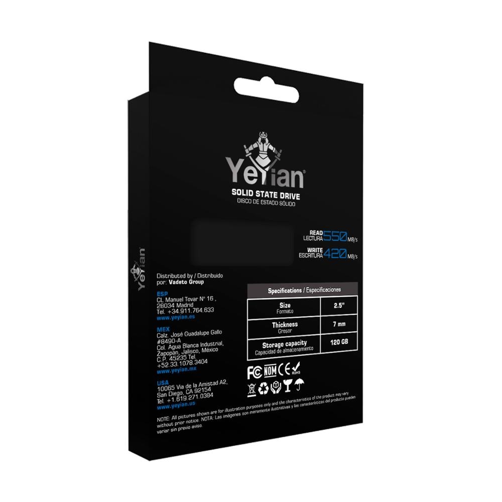 Disco a stato solido Yejian SSD VALK 120 GB 2.5 &quot;SATA, lettura 550 Mb/sec e scrittura 420 Mb/sec (YCV-051820-2