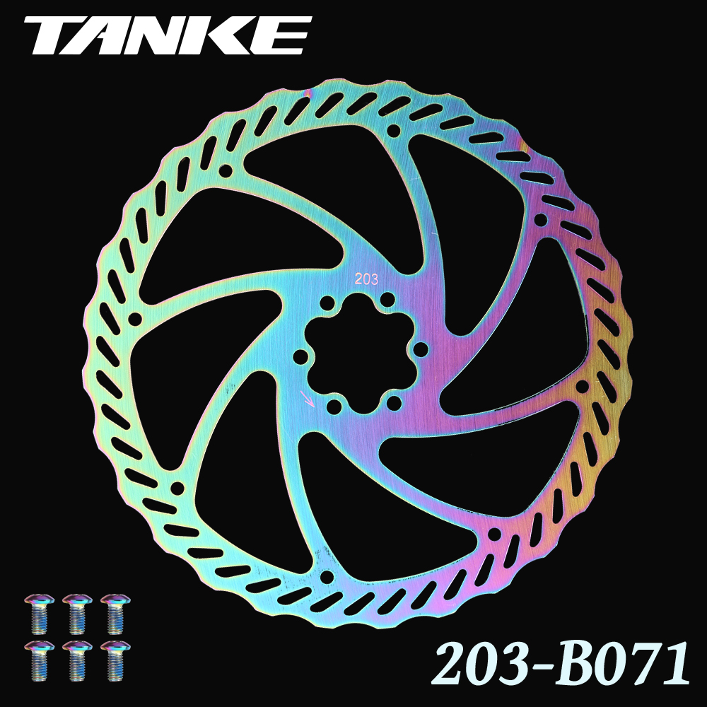 TANKE Bike Disc Brake 140 160 180 203 Rotors With Bolts Hydraulic Brake Road Mountain Bicycle MTB Oil Slick Rotor Bicycle Parts: Brown