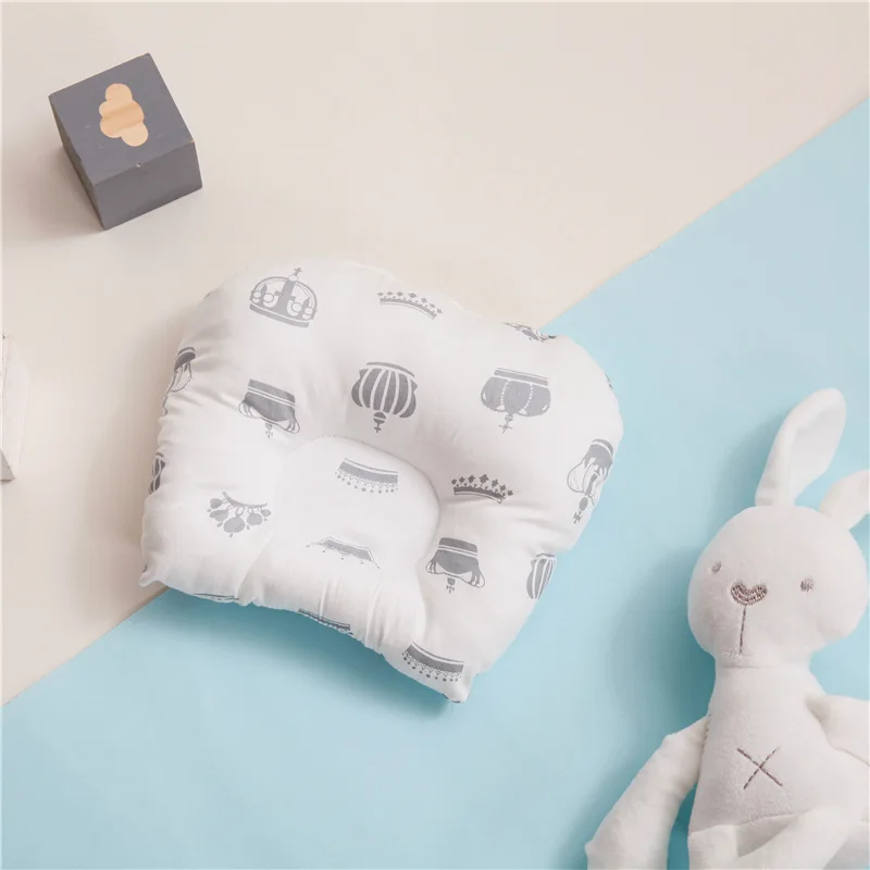 Baby Nursing Pillow Infant Newborn Sleep Support Concave Cartoon Pillow Printed Shaping Cushion Prevent Flat Head for 0-3 Year: Yellow