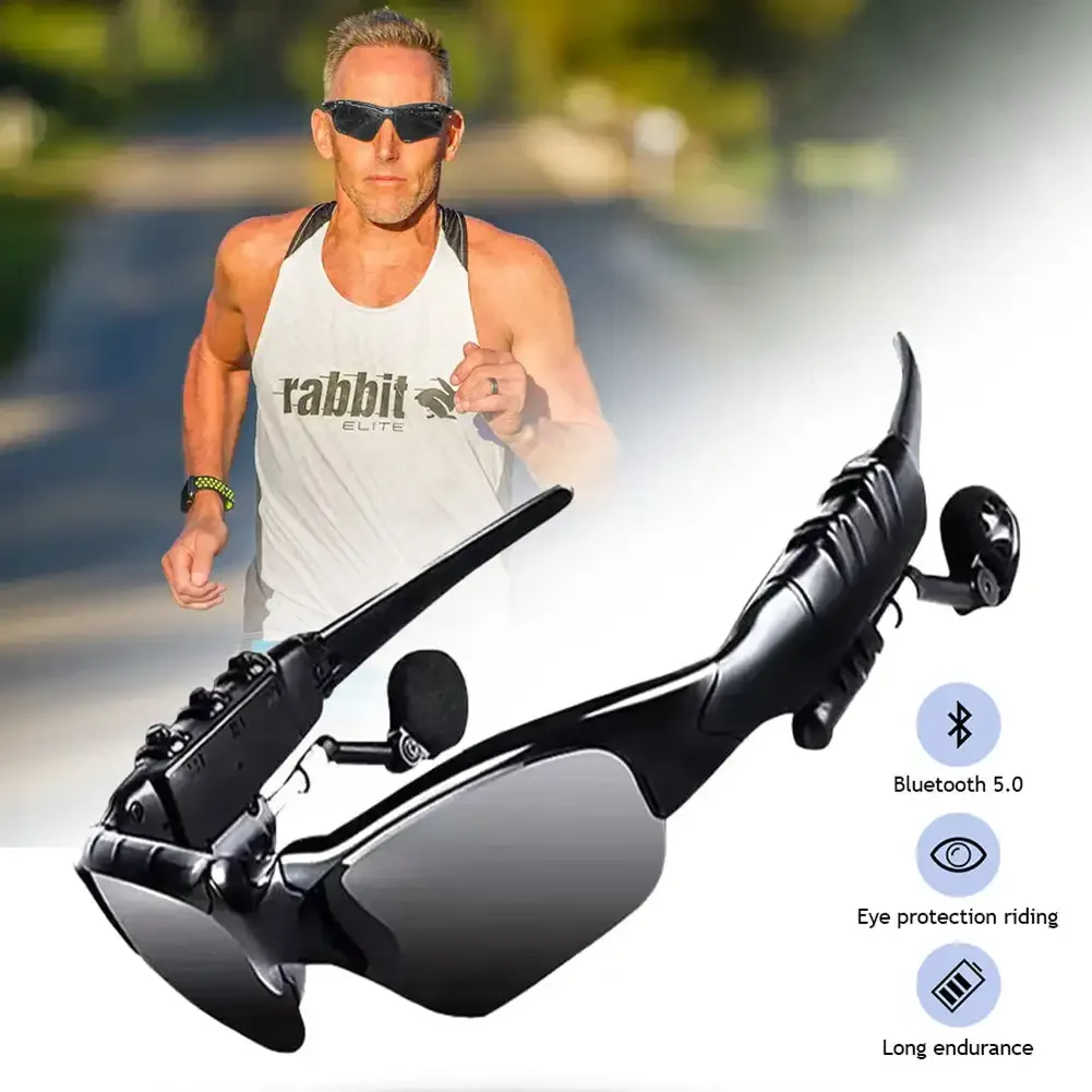 Deportes Estéreo Inalámbrico Bluetooth Ciclismo Gafas de sol 5.0 Auriculares Teléfono Polarizado Conducción Gafas de sol/mp3 Montar Ojos Gafas