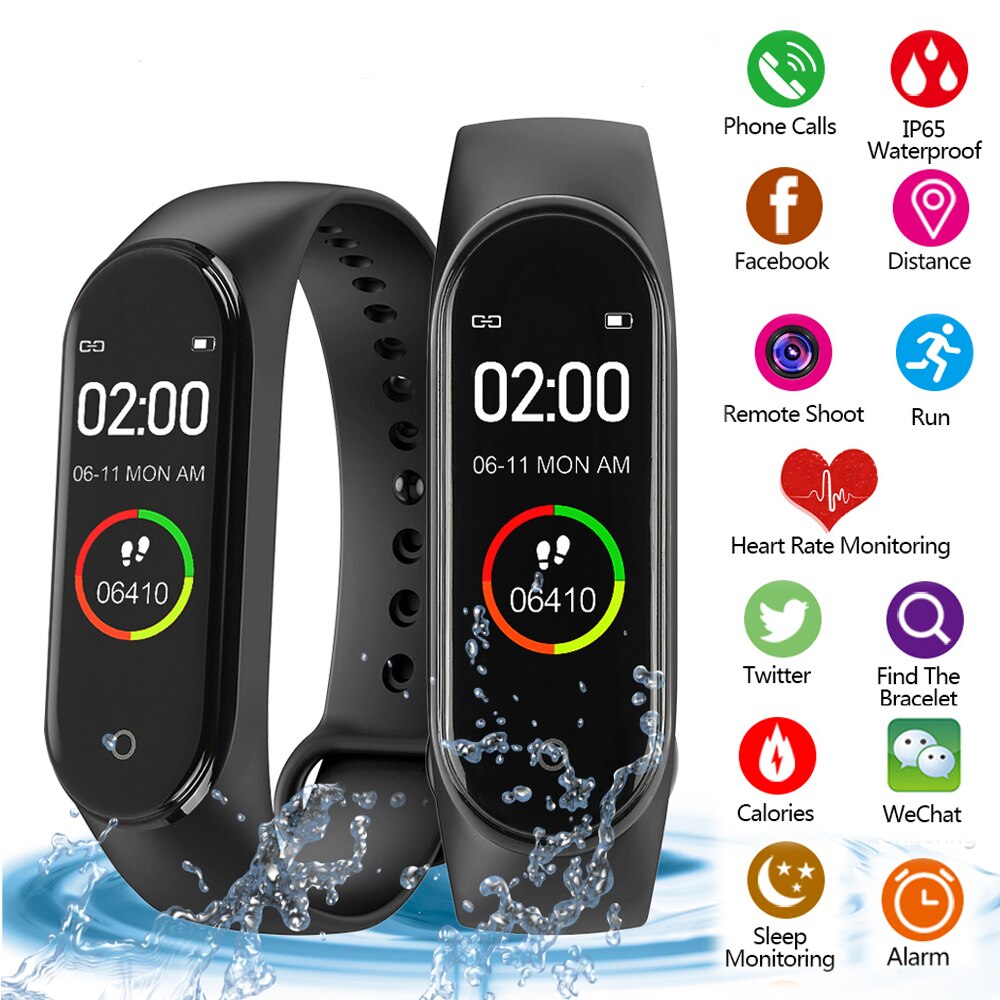 Sport Stappenteller Smart Polsband Horloge Bluetooth Hartslagmeter Fitness Smart Armband Walking Stap voor IOS Android