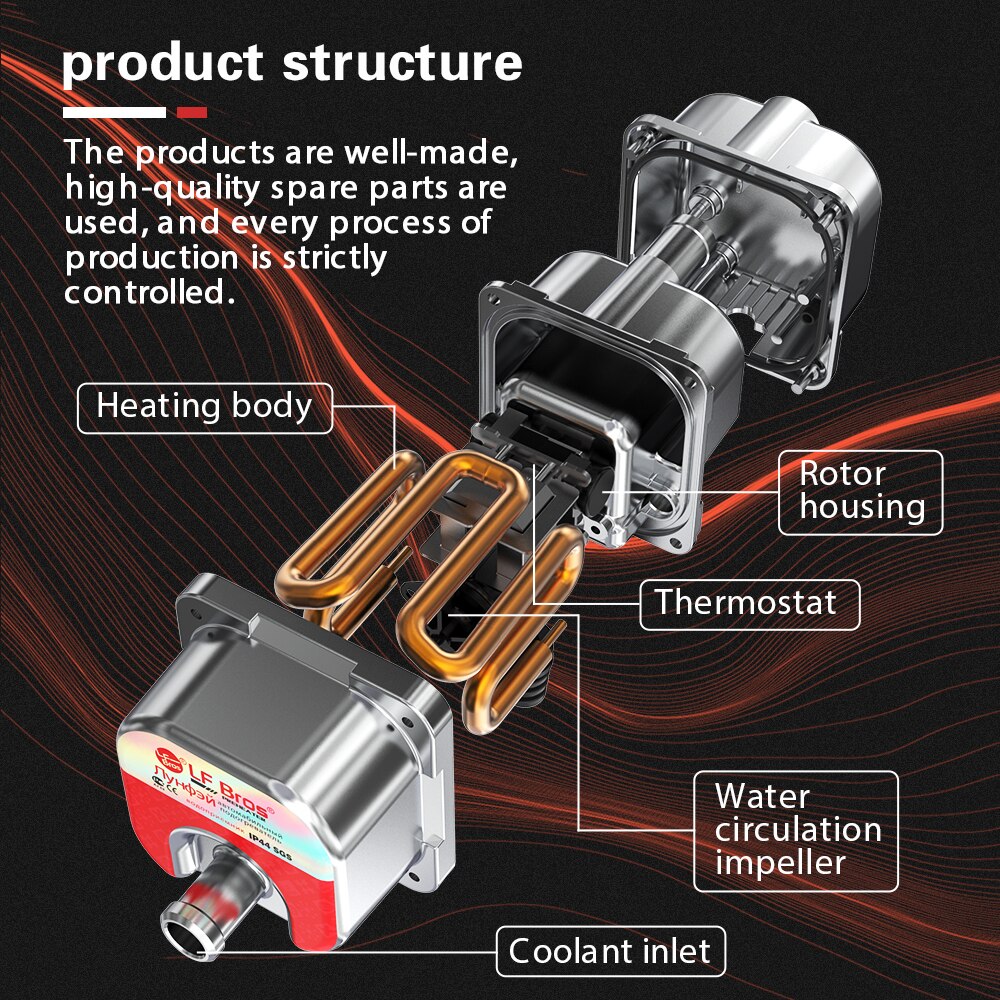 Lf bros motor förvärmare 1500w bil kylvätska värmare 220v 240v parkeringsvärmare lämplig för bilar under 1.8l avgaser