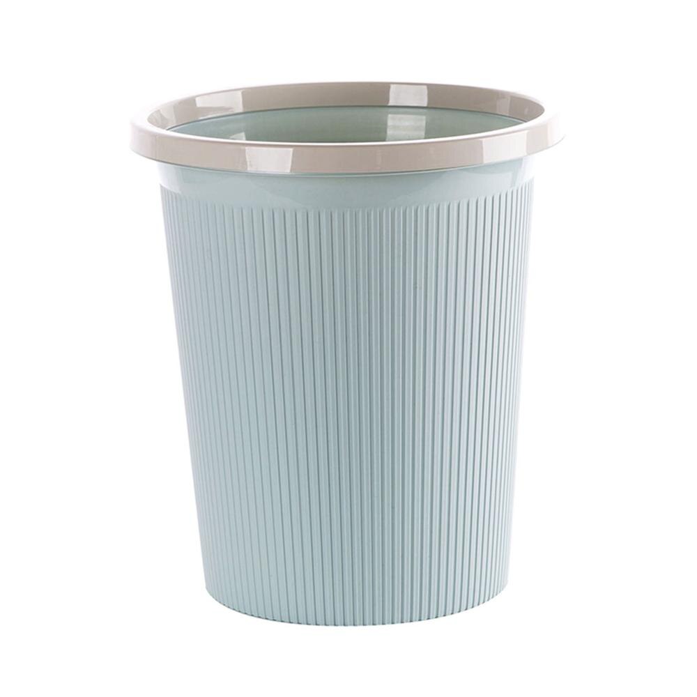 Trash Can Waste Bins with Clamping Ring Kitchen Bedroom Lidless Plastic Paper Basket Kitchen Rubbish Garbage Can Dustbin: L Blue