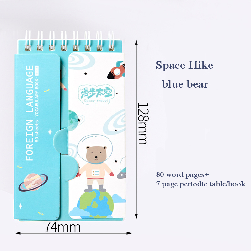 80 Vellen Engels Woordenschat Pocket Memo Pad Buitenlandse Talen Woord Boek Spoel Notebook Draagbare Geheugen Boek School Stationery: Light Grey