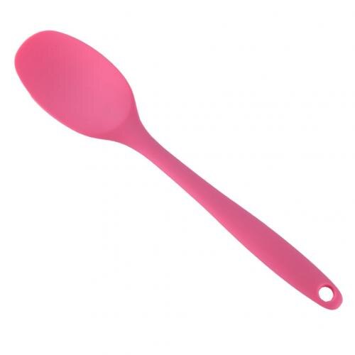 Silikon långhandtag spatel non-stick skrapa sked köksredskap: Rosa