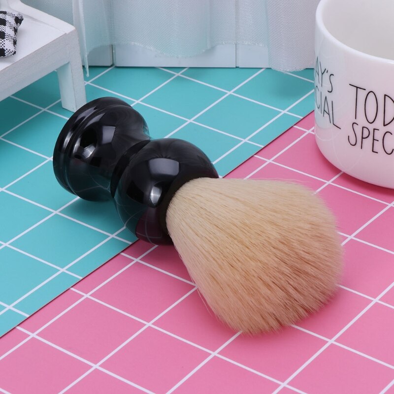 Plastic Handvat Scheren Beer Borstel Nylon Haar Voor Mannen Vader Kapper Tool 1Pc