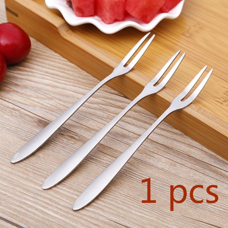 1/3/5pcs Mini Stainless Steel Cutlery Fork Fruit And Vegetable Salad Fork Household Daily Necessities: 1pcs