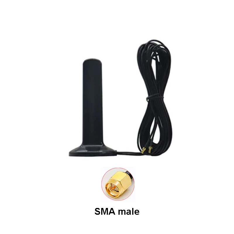 Antena 5G RG174 3M para Roteador e Modem, Amplificador de Sinal Externo 600-6000MHz, Antena Omnidirecional com Base Magnética SMA Macho TS9 CRC9: Bege
