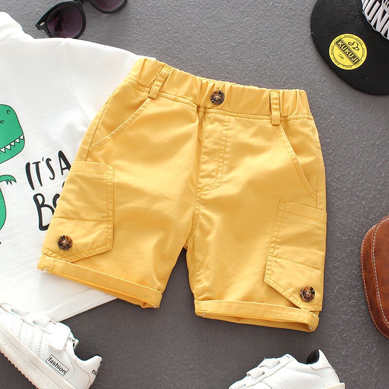Casual Baby Boy Shorts Cotton Cute Toddler Kids Panties Summer Sport Children Short Pants Outdoor Cute Toddler Beach Clothes: Yellow / 140