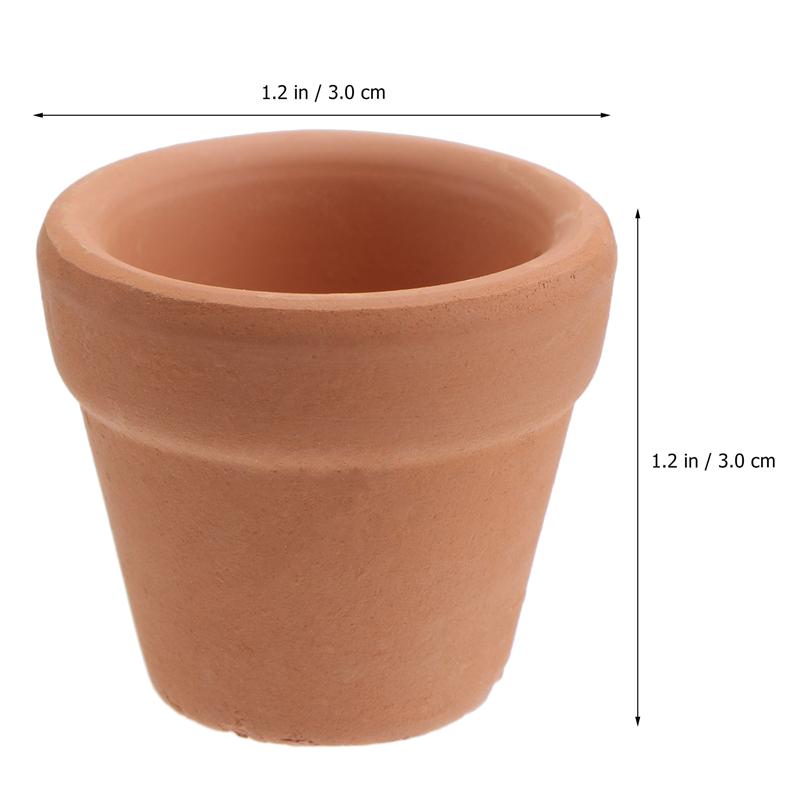 10Pcs 3x3cm Mini Terracotta Pot Clay Ceramic Pottery Planter Flower Pots Succulent Nursery Pots Great for Plants Crafts: Default Title