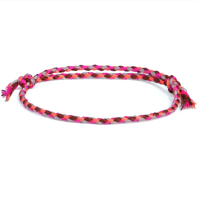 Pulsera de cuerda multicolor trenzada hecha a mano para hombre y mujer, brazalete ajustable étnico, joyería, de pareja: 9