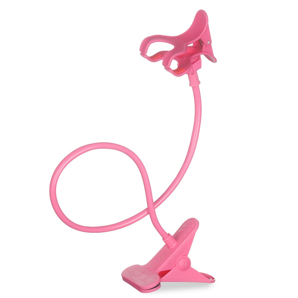 Flexible 360 Clip Mobile Cell Phone Holder Lazy Bed Desk Portable Adjustable Bracket Mount Stands Universal: Pink