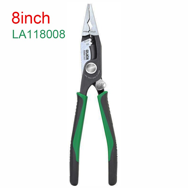 Laoa multifunktionel wire afisoleringstang elektriker tang nåletang: La118008 (8 tommer)