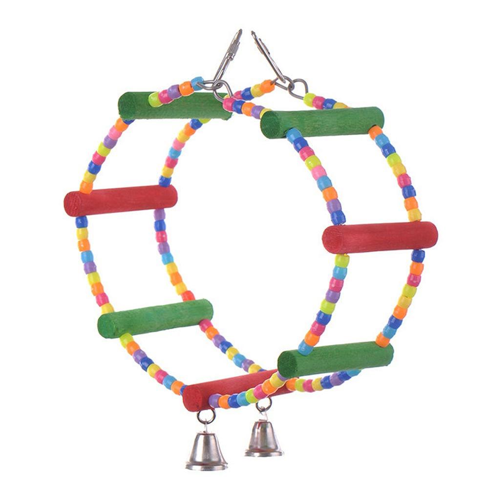 Parrot Toys Macaw Hanging Acrylic with Bells Bites Chew On Cages Cockatoo Stand Rack Swing Bird Toy Pet Product: 08