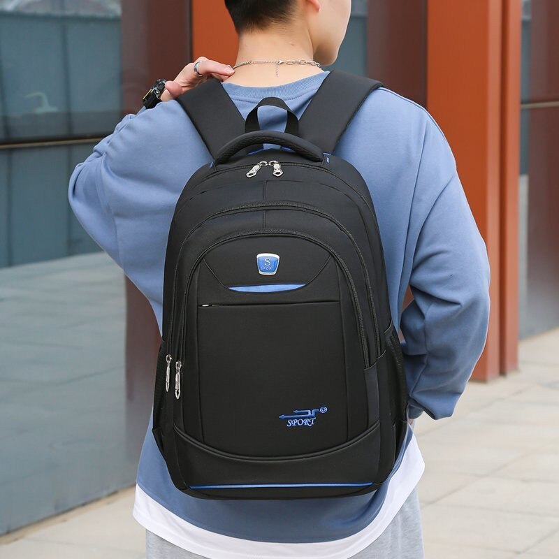 Nylon Men's Laptop Backpack Trendy Casual Backpacks Large Capacity Student School Bags Simple Daily Book Bag