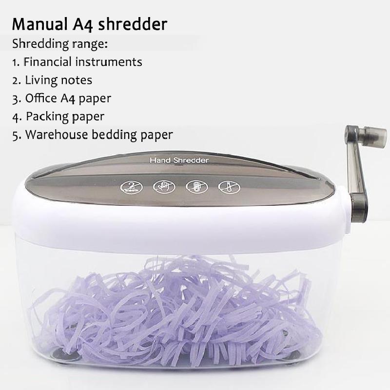 Mini Manual Small Paper Shredder Applicable Desktop Office A4 Paper Household Financial Bills File Hand Shredder