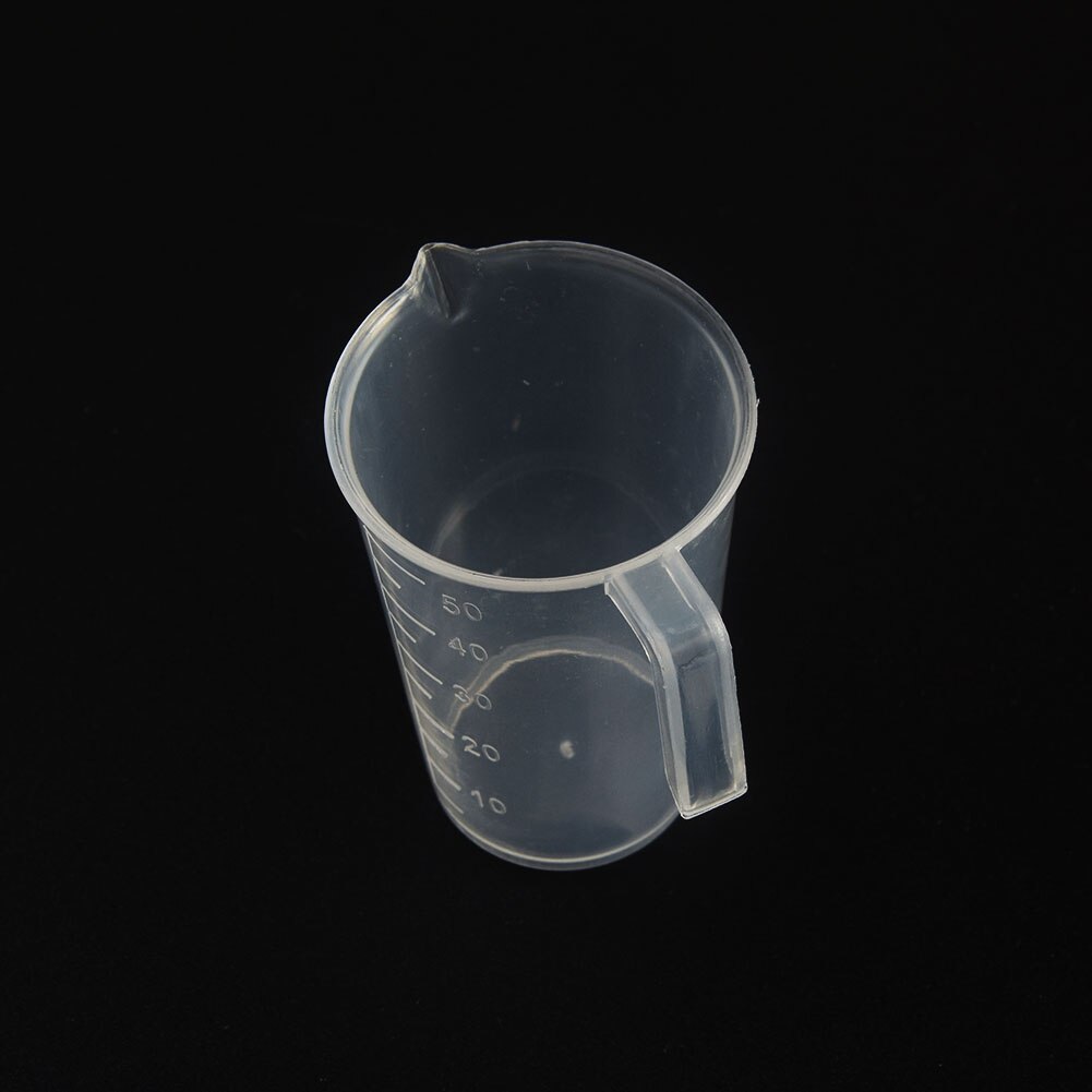 20/30/50/300/500/1000ML Transparent Plastic Measure Jug Pour Spout Surface Kitchen Laboratory Measuring Scale Cup: 50ml With Handle