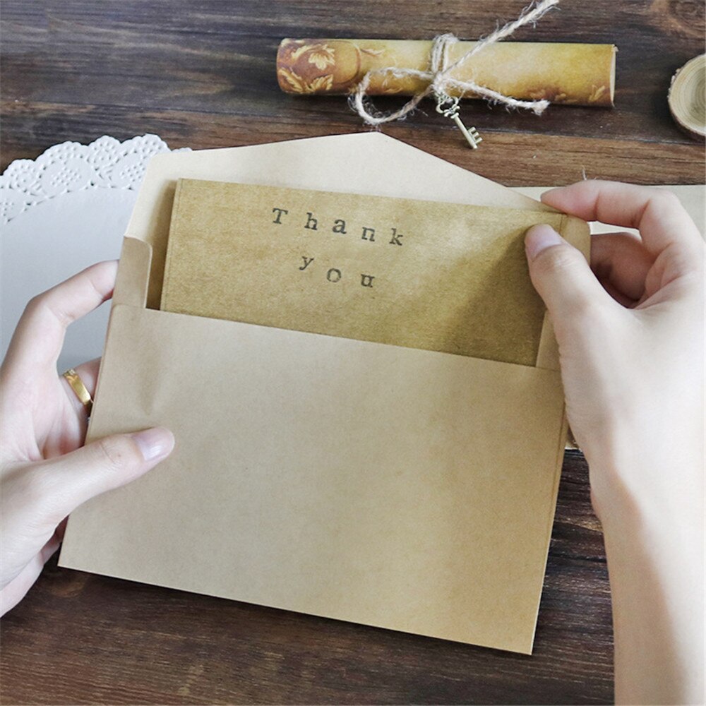 1 pack Kraft Envelope Letter Pad Set Vintage Letter Pads Writing Paper with Rope Wedding Party Invitation Envelopes Message Pads