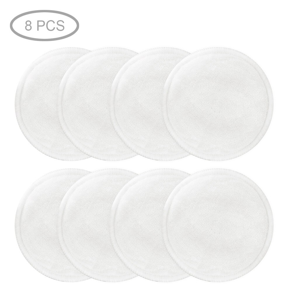 Toallitas limpiadoras reutilizables de algodón para maquillaje, desmaquillantes, lavables, de tres capas, de bambú suave con bolsa de lavandería de malla, herramienta de maquillaje: 8pcs White