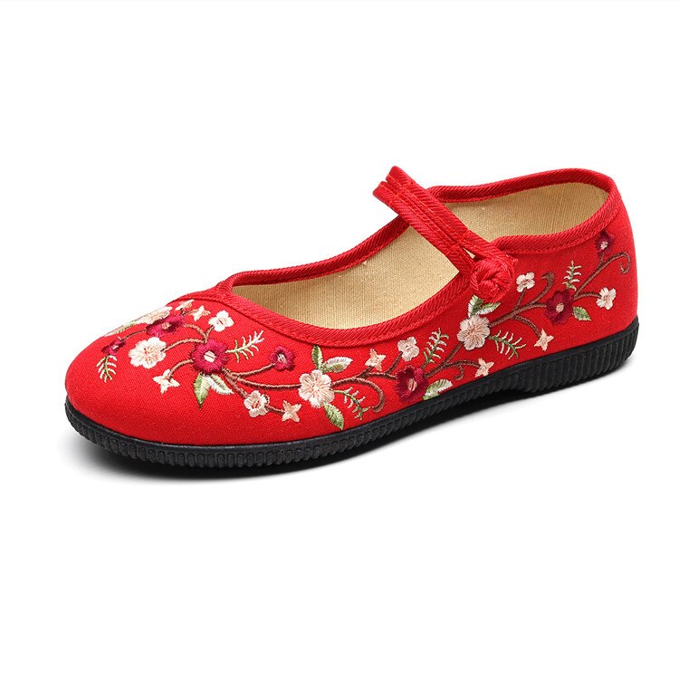 Haftowana, ze wzorem w kwiaty mieszkania buty miękkie dno kobiet buty chińska odzież buty