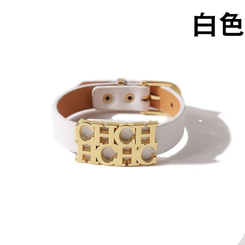 Pu læder hud bogstav charms navn armbånd mix farve diy smykker tilbehør: Antik bronze belagt