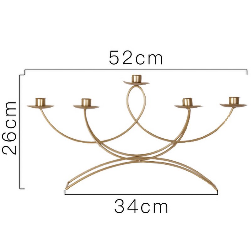 Stile nordico 3D Candelabro in Metallo Supporto di Candela di Nozze Centrotavola Candelabro Cena Complementi Arredo Casa no.5