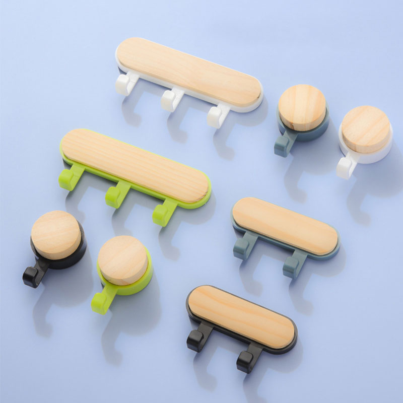 Wood Key Holder Hat Scarf Storage Organizer Strong Key Ring Rack Phone Hooks Clerk Housekeeper Wall Mounted Hangers