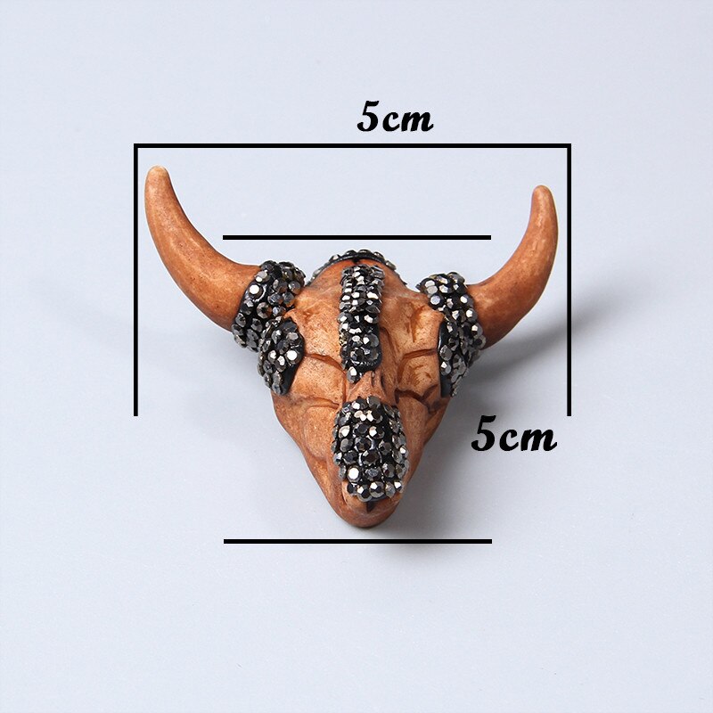 1pc weiß Knochen CZ Quartz perle Kuh Bull Ox Kopf Schädel Charms Anhänger Für halskette Schmuck machen Zubehör Erkenntnisse männer: 4 COFFEE