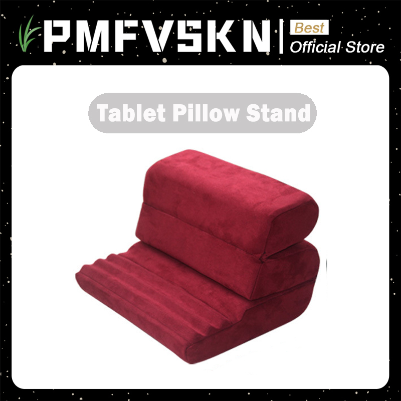 Soft Sponge Pillow Tablet Holder For Kindle e-book Readers Phone Tablet Stand Support Multi-angle Bed Reading Stand Lunch Break: Red