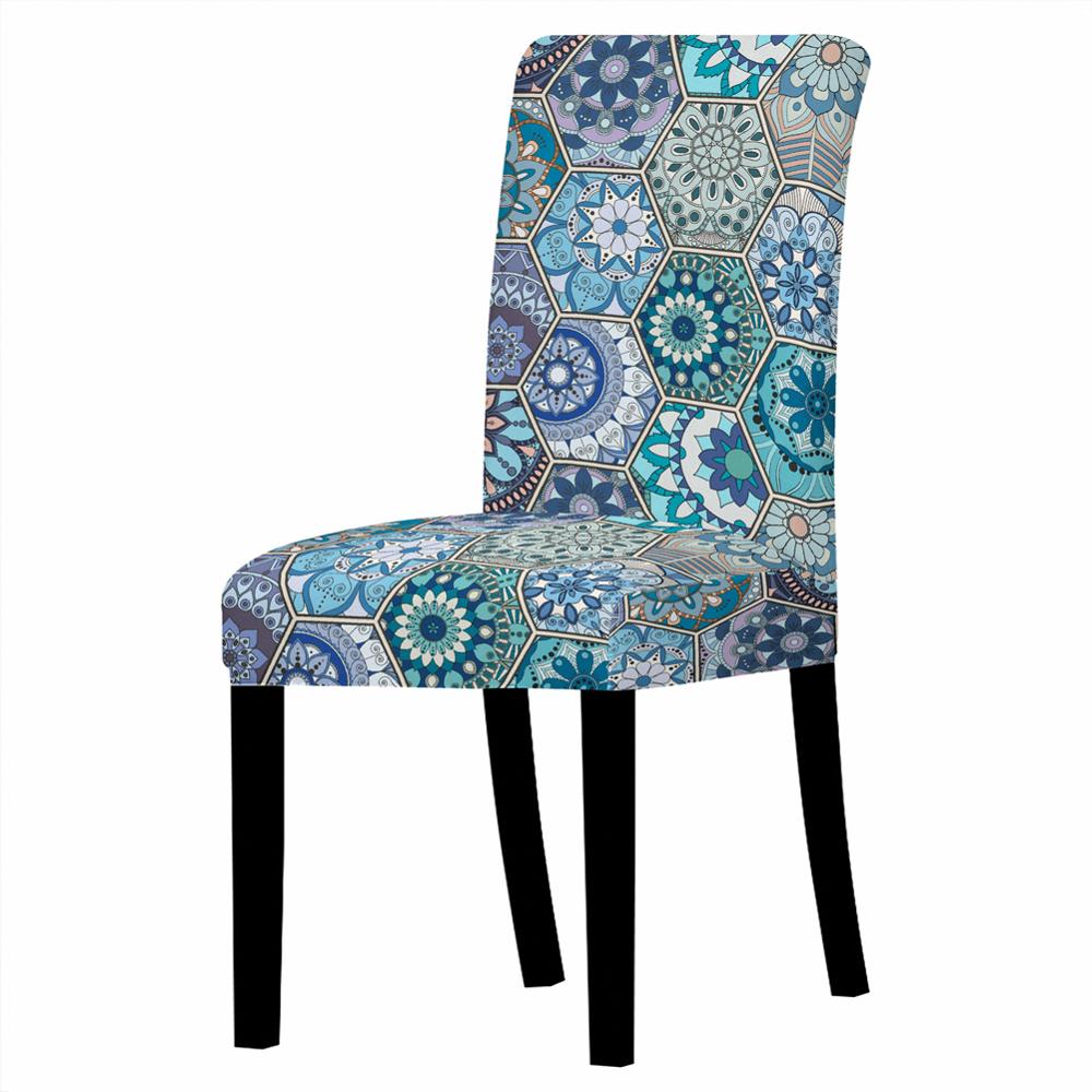 Funda para silla con estampado Floral de Mandala 3D, cubierta para sillas de comedor, espalda alta, decoración para fiestas y bodas: Style1