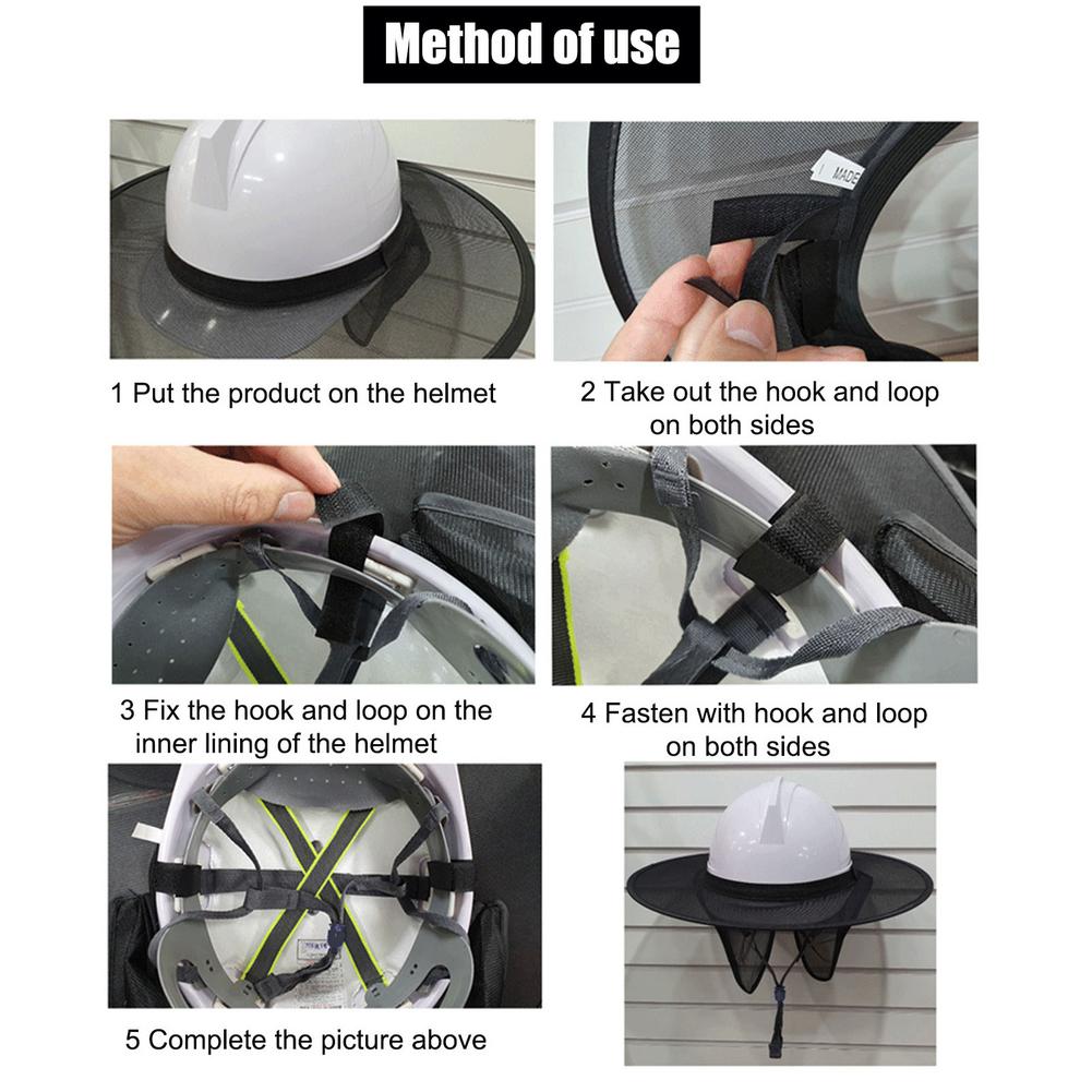 Sunshade Helmet Sun Shade Outdoor Construction Safety Hard Hat Device Neck UV Protector Work Hard Hat Full Brim Mesh Sunshade