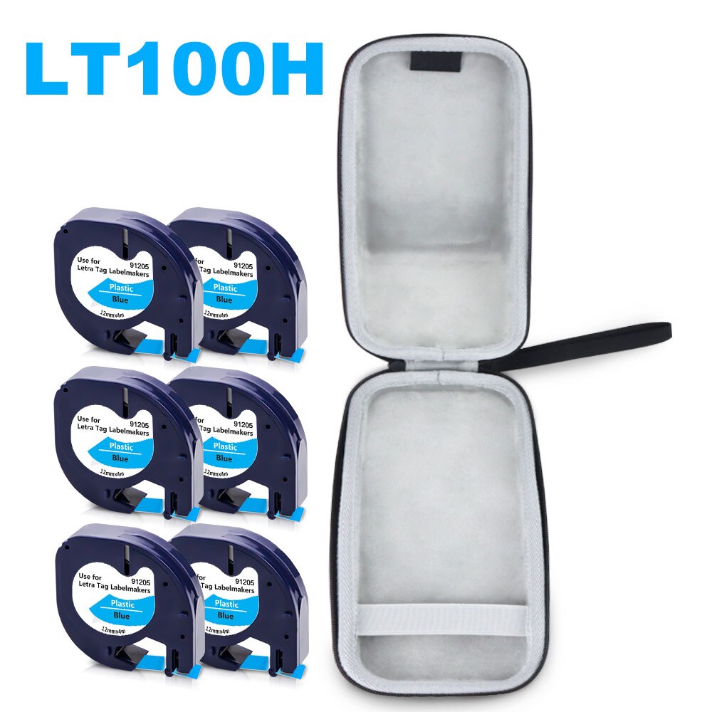 Storage Box DYMO LT100H LT 100H Labeling Machine Case with 6PK Label Tape for Dymo Letratag 12267 91201 91202 91203 91204 91205: 1 Case 6 91205