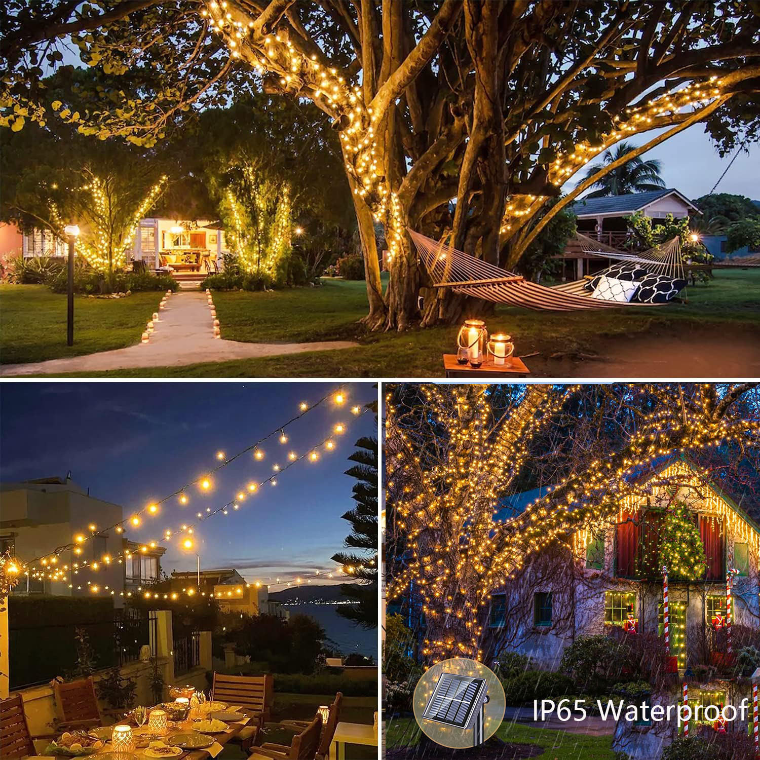 Guirnaldas de luces LED solares de 5M-102M, adorno de guirnalda, lámparas impermeables alimentadas por luz Solar para exteriores, decoración de de jardín de Navidad