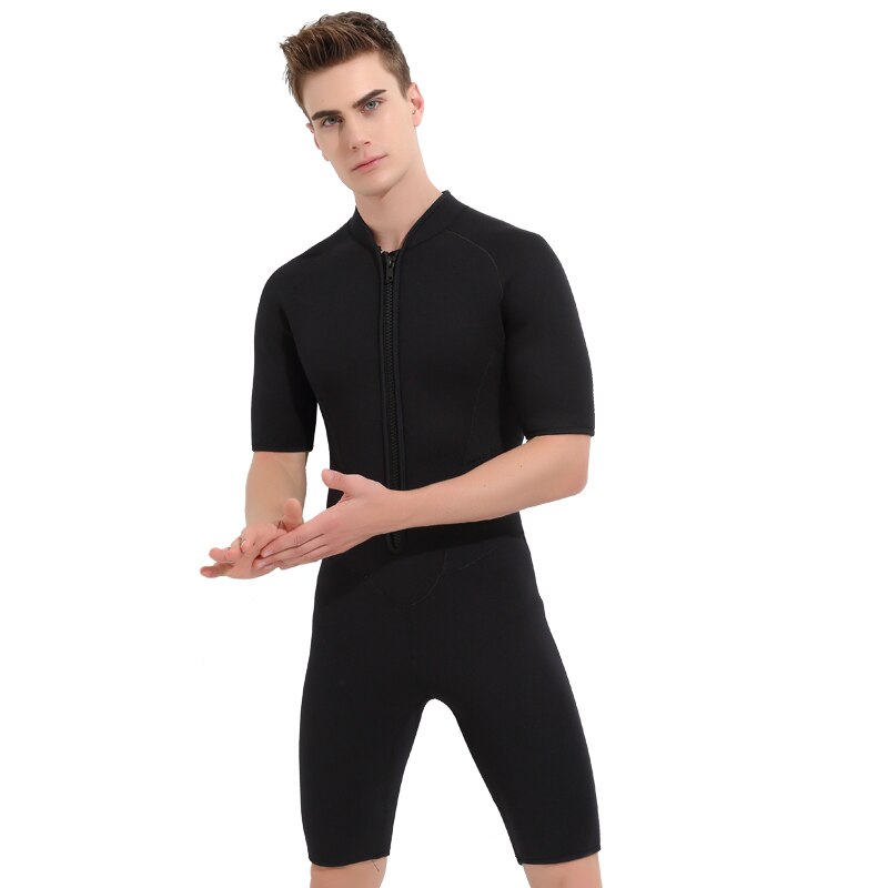 Mannen Neopreen Korte Mouw Rits 3mm Shorty Wetsuit... Grandado