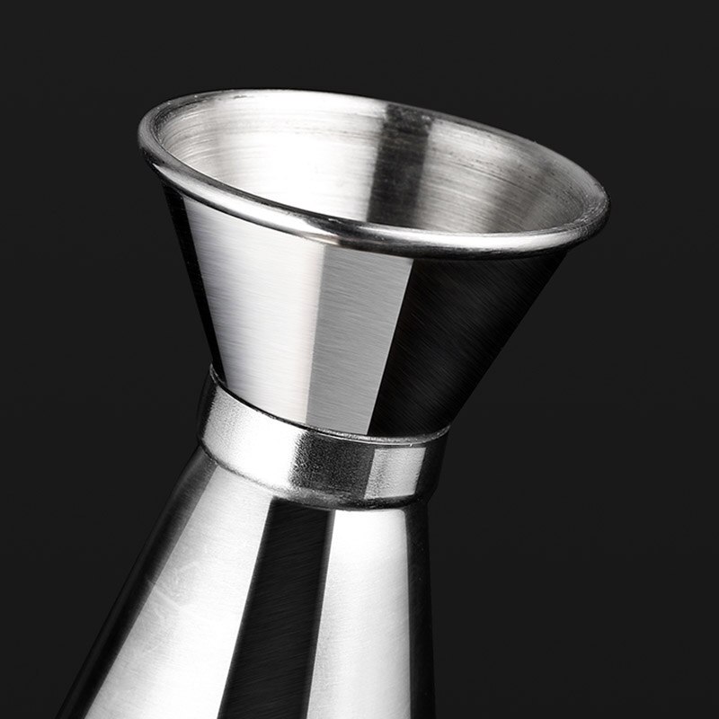 Stainless steel bartender curling measuring cup, double-headed ounce cup, cocktail measuring device, bar measuring cup utensils