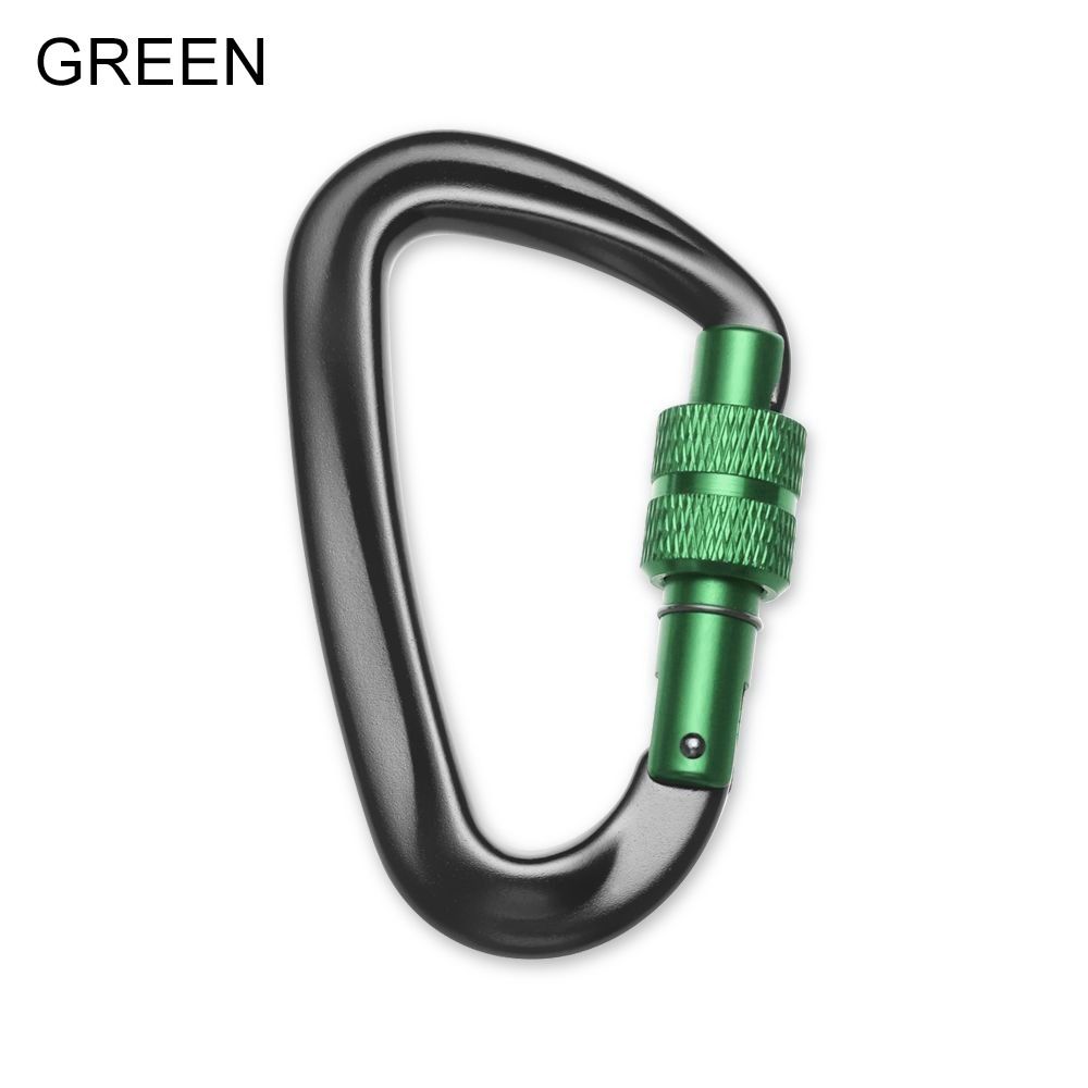 Mosquetón de , ganchos para llaves de escalada, forma de D, cerradura maestra de seguridad de aluminio, herramienta para escalar al aire libre, 12/25KN: Color gris