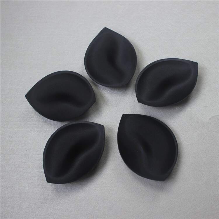 1 par svampe bh-puder push up brystforstærker aftagelig bh polstring indsatser skåle til badedragt bikini polstring intimer: Sort