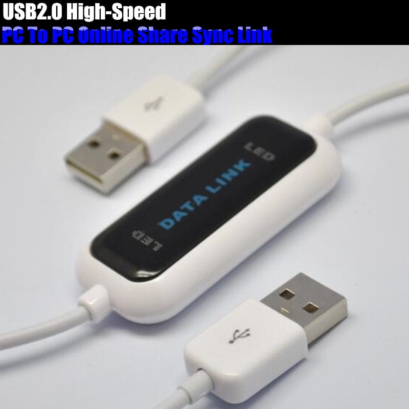 USB 2.0 High Speed PC To PC Online Share Sync Link Net Direct Data File Transfer Bridge LED Cable Easy Copy Between 2 Computer