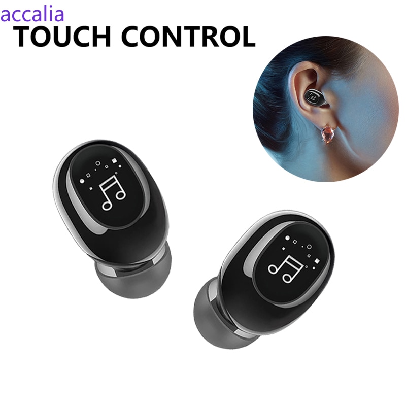 Invisible Ture Wireless Earphone Noise Cancelling Bluetooth Headphone Handsfree Stereo Headset TWS Earbud With Microphone