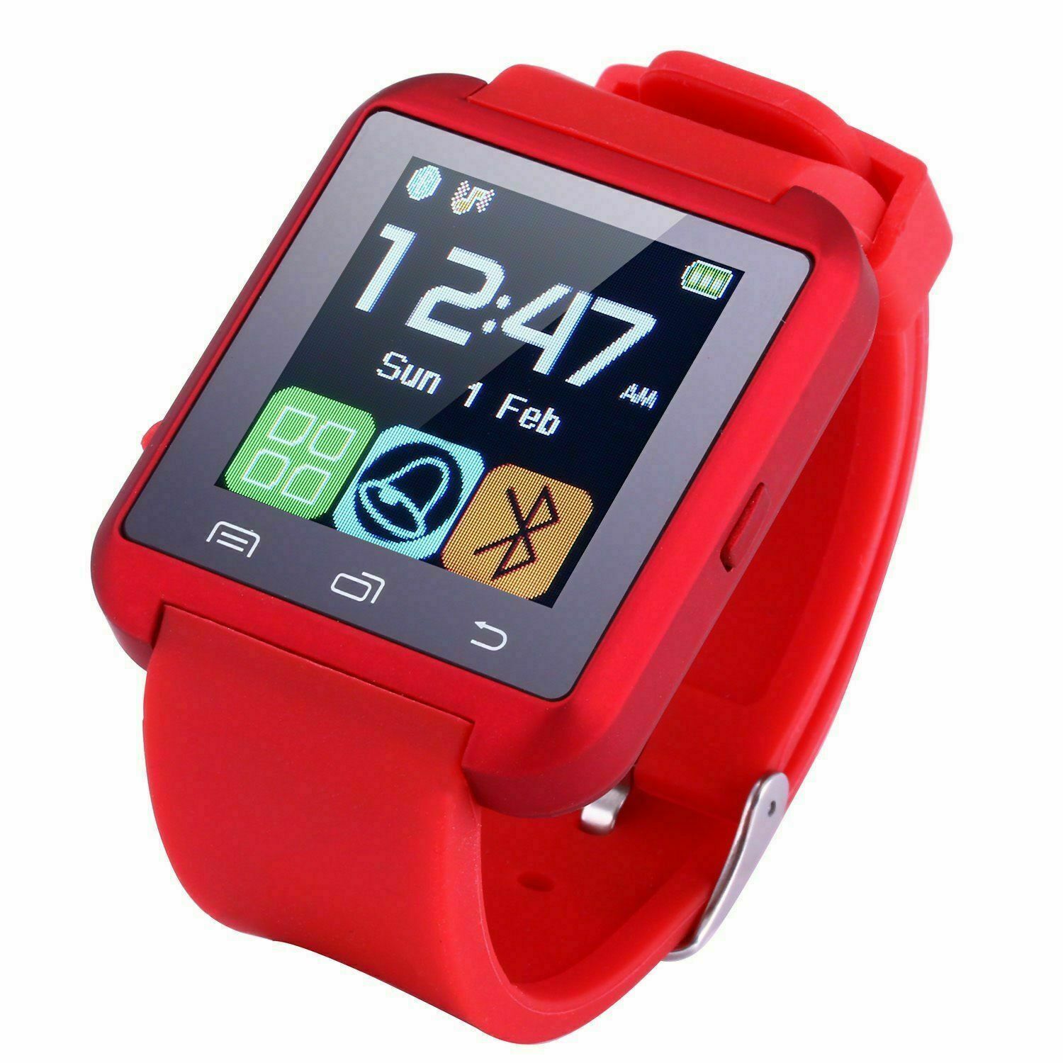 Bluetooth Slimme Horloge Telefoon Voor Android Samsung iPhone Man Vrouwen: Rood