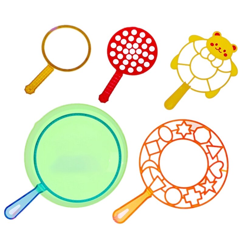 6Pcs Kleurrijke Bubble Wand Set Bubble Blower Speelgoed Set Voor Kinderen Zomer Grappige Grote Bubble Outdoor Speelgoed: Default Title