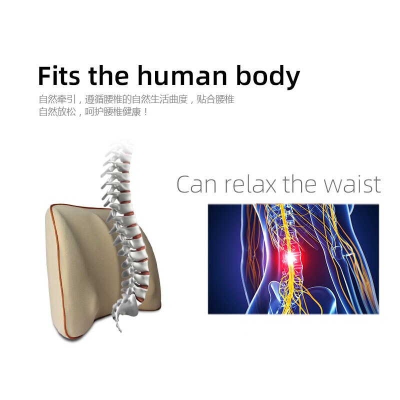 Cuscino del Sedile auto universale lombare supportt Da Viaggio Gomma Piuma di Memoria Cuscino di Massaggio Sedia Da Ufficio Cuscino di Supporto Lombare auto Accessori