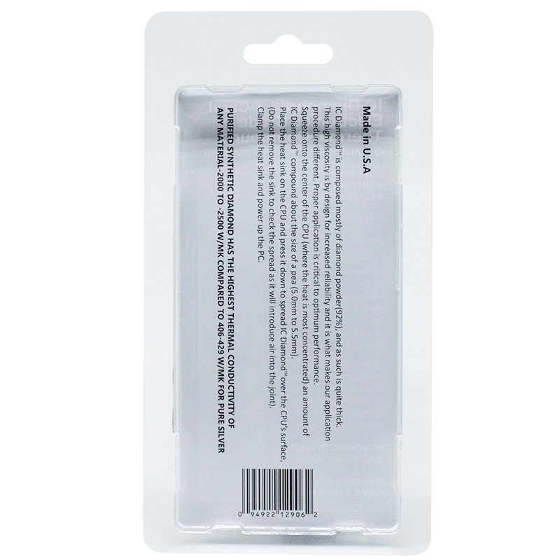 Innovation Cooling ICD24 IC Diamond 24 Nano Diamond Silicon Grease CPU Cooling Silicone Thermal Conductive Grease 4.8g